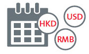 Choice of single, 5, 8 or 12 years premium terms in HKD, RMB or USD